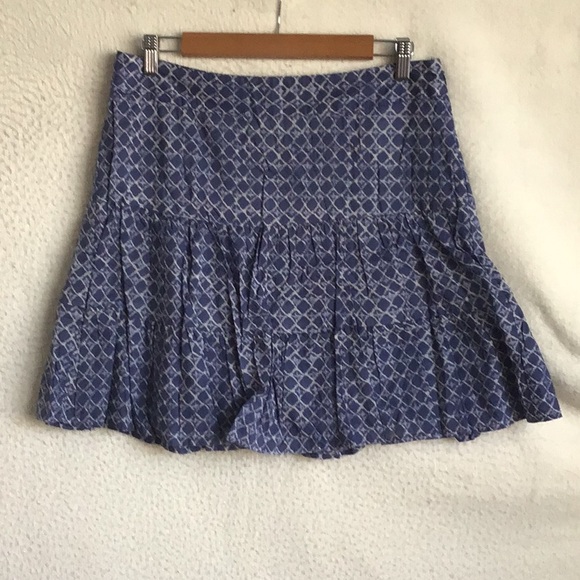 LOFT Blue White Tiered Skirt Womens Size 6‎ - Picture 1 of 6